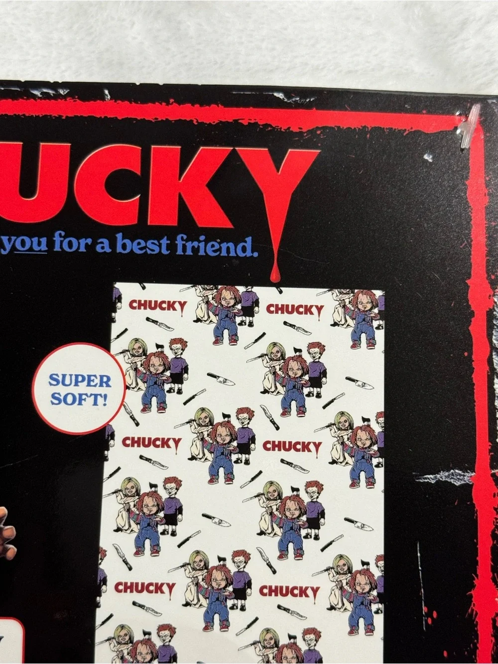 Chucky Horror Throw Blanket - White with Multi-Color Characters